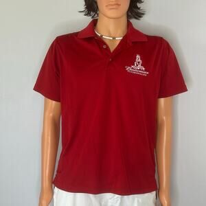 Budweiser Clydesdales Adidas Golf Polo Shirt Red Embroidered Logo Men’s L